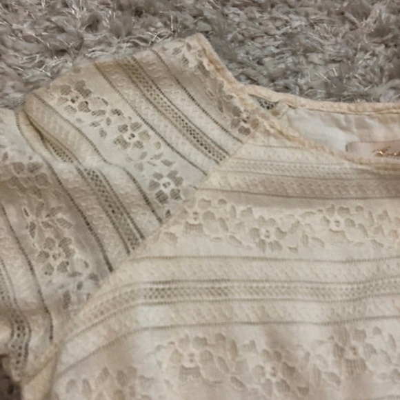 Monteau Cream Floral Lace Cap Sleeve Dress - Picture 4 of 8